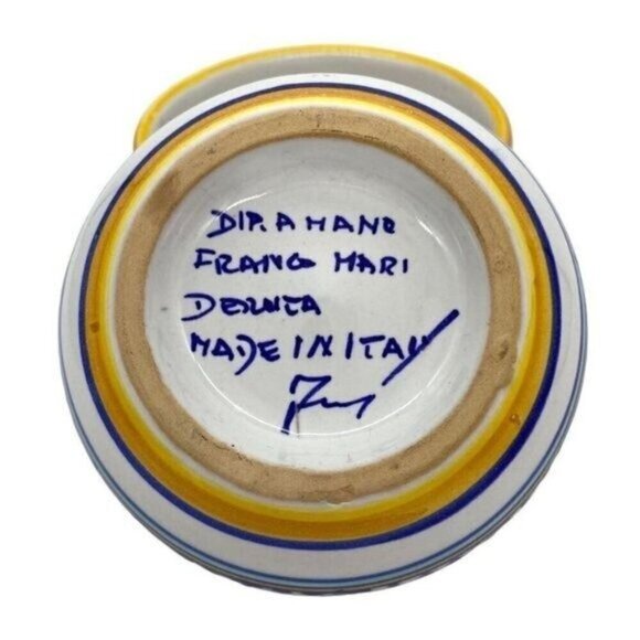 Deruta Italy Dip Amano Mano Franco Mari Artist Signed Candle Stick Holders - Picture 9 of 13